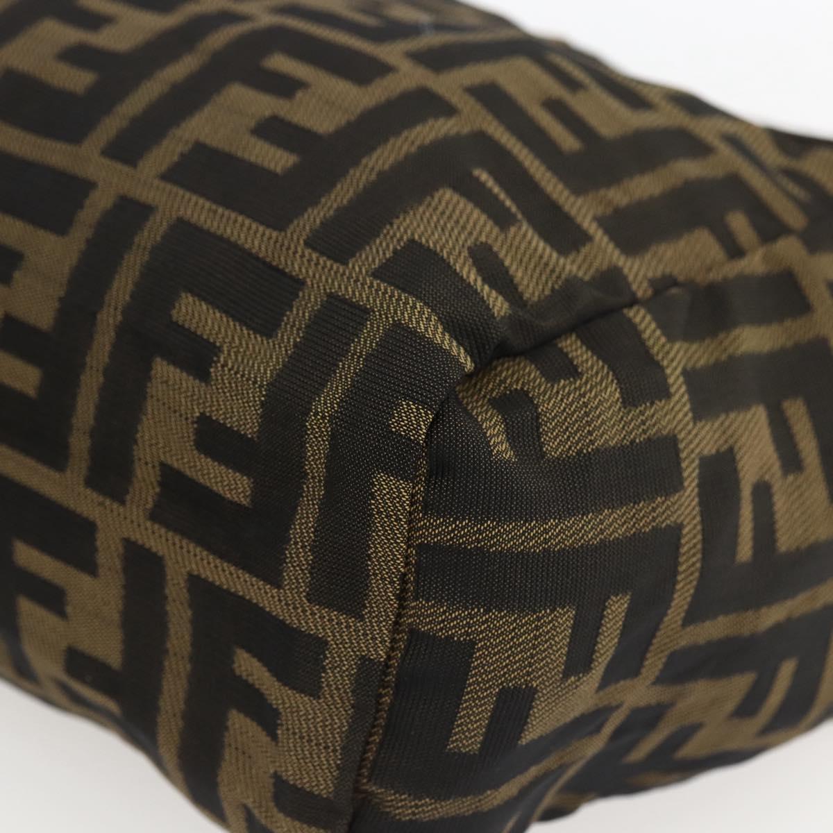 FENDI Zucca Canvas Hand Bag Brown Black Auth ep13536