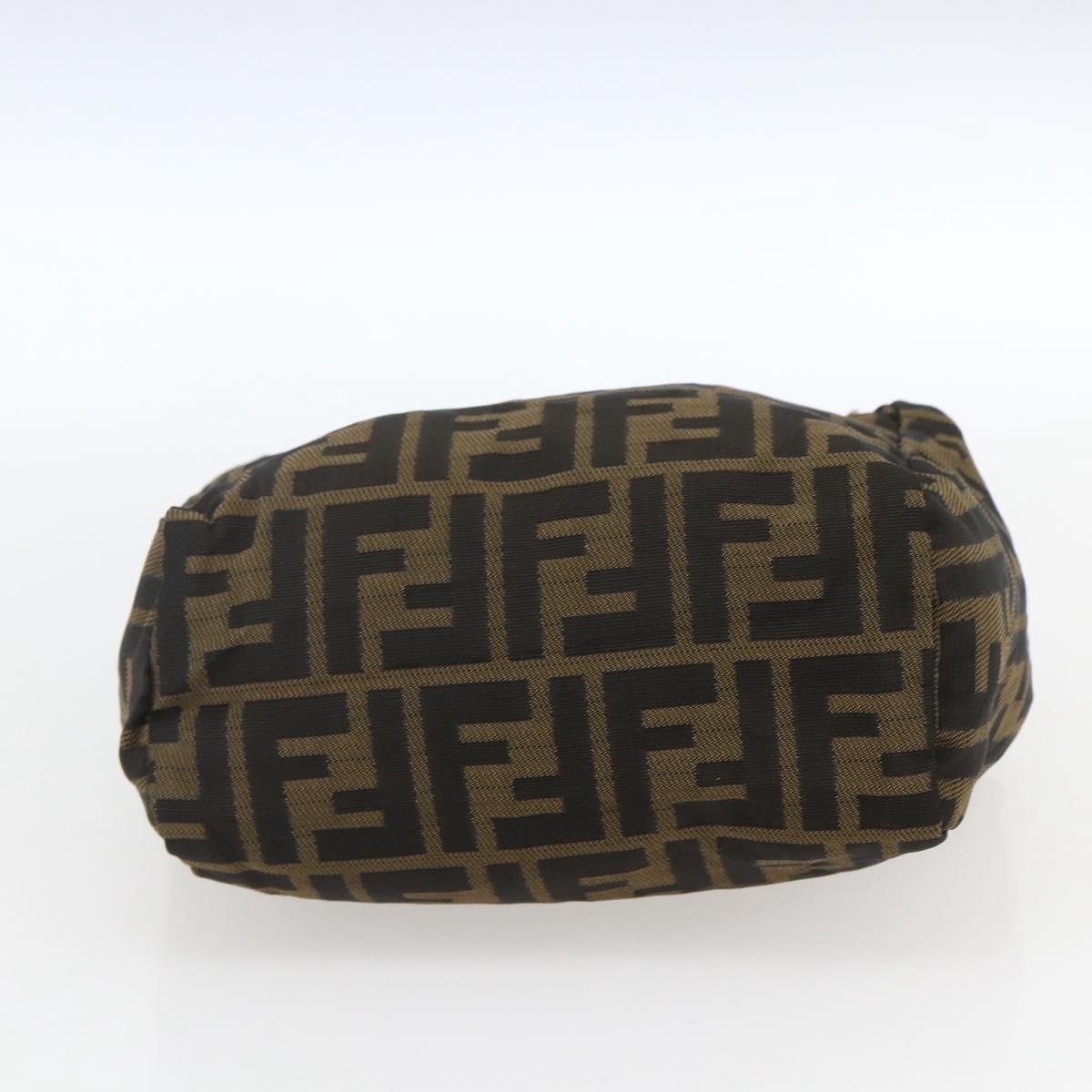 FENDI Zucca Canvas Hand Bag Brown Black Auth ep13536