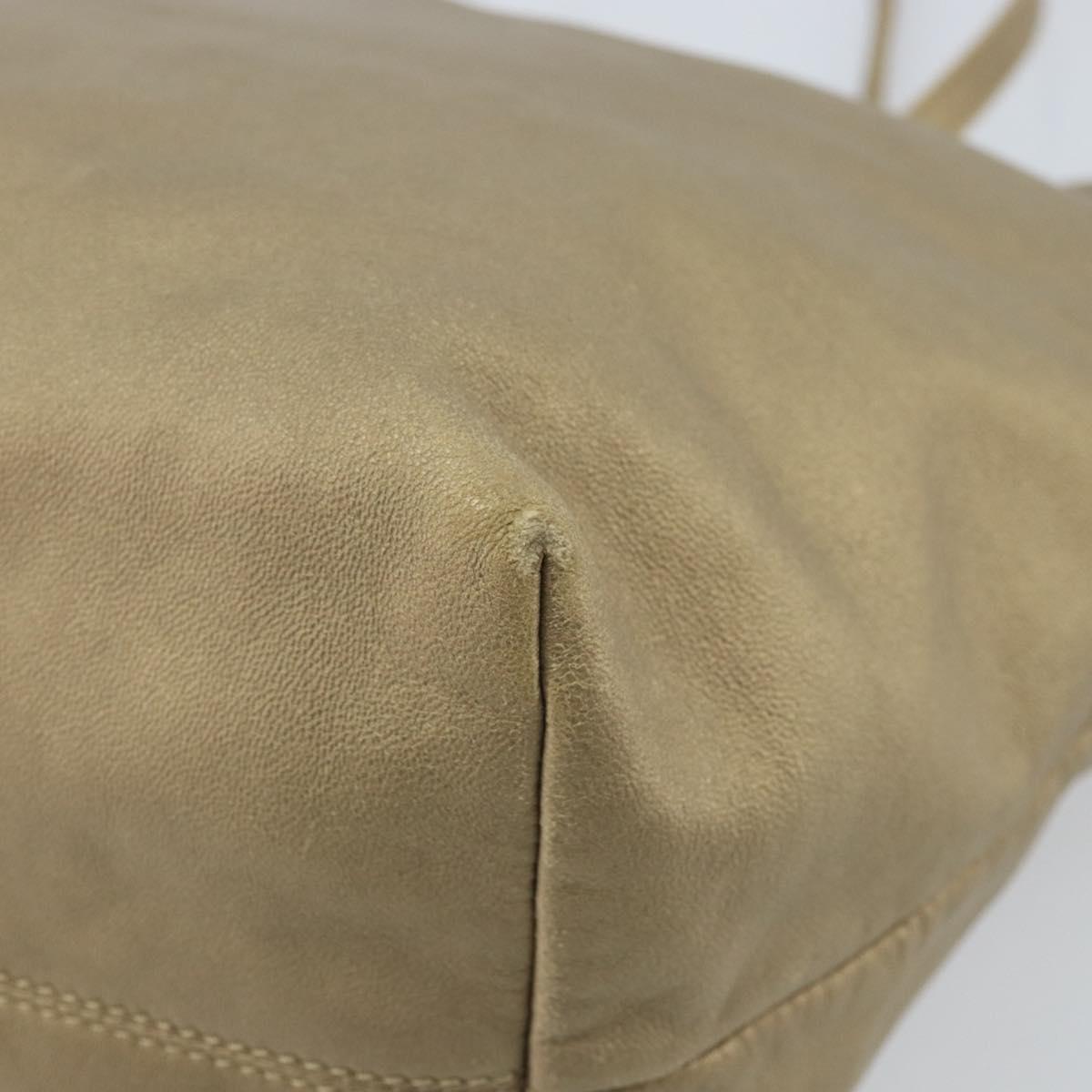 LOEWE Tote Bag Leather Gold Tone Auth ep13539