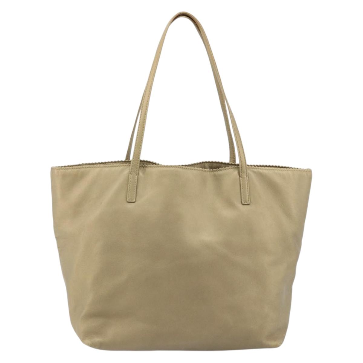 LOEWE Tote Bag Leather Gold Tone Auth ep13539