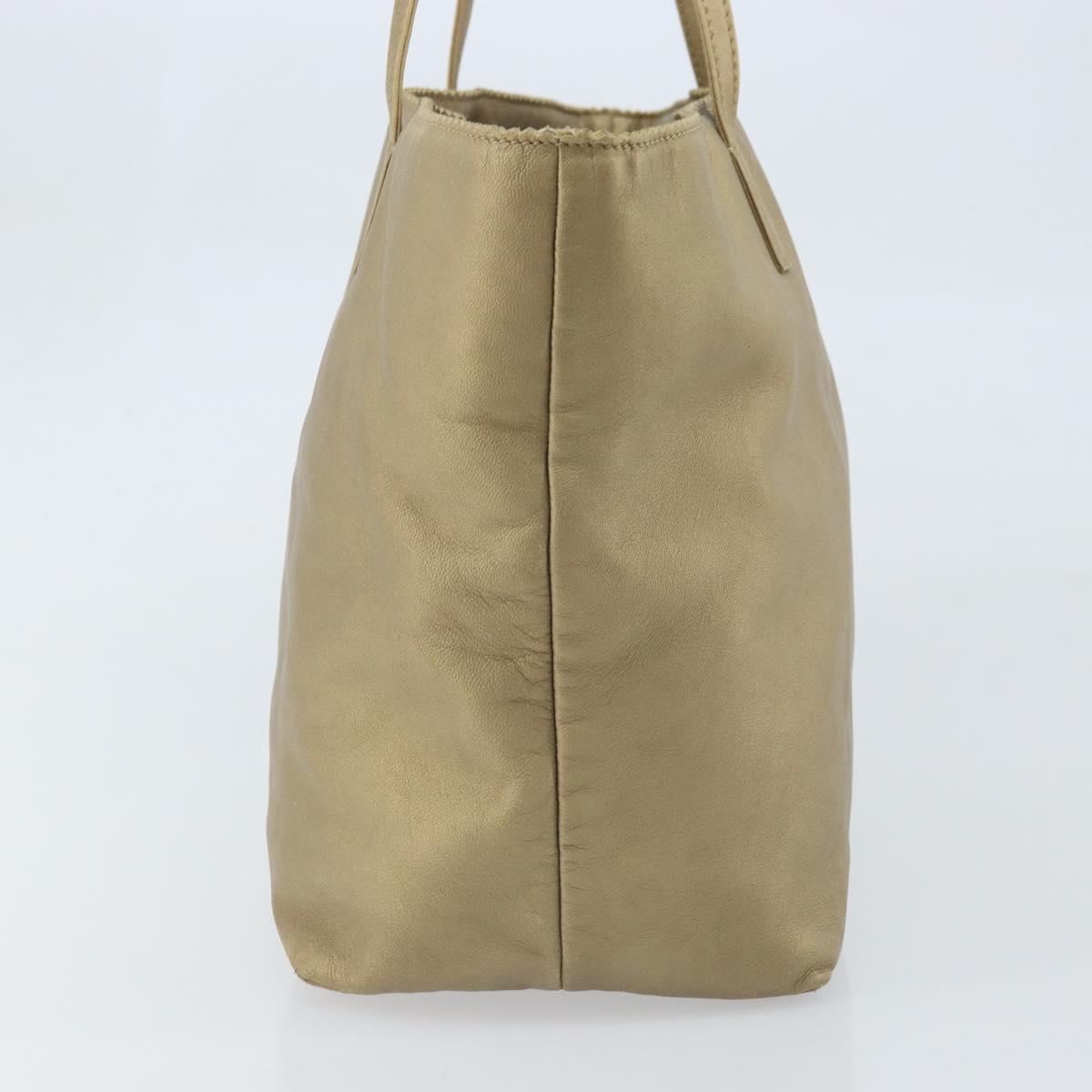 LOEWE Tote Bag Leather Gold Tone Auth ep13539