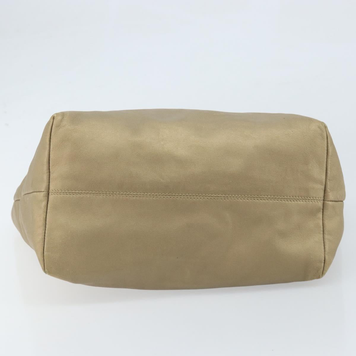 LOEWE Tote Bag Leather Gold Tone Auth ep13539