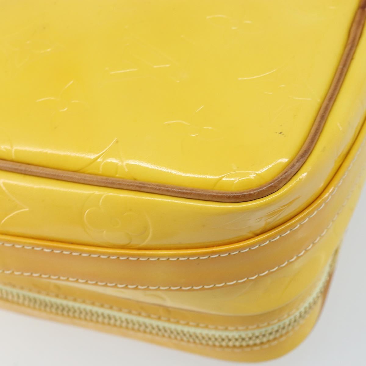 LOUIS VUITTON Monogram Vernis Wooster Bag Lime Yellow M91075 LV Auth ep13543