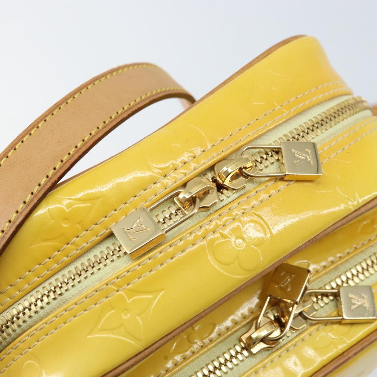 LOUIS VUITTON Monogram Vernis Wooster Bag Lime Yellow M91075 LV Auth ep13543
