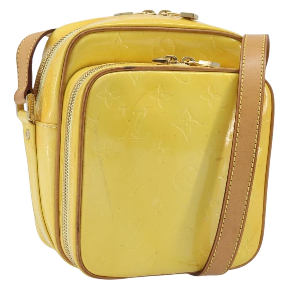 LOUIS VUITTON Monogram Vernis Wooster Bag Lime Yellow M91075 LV Auth ep13543