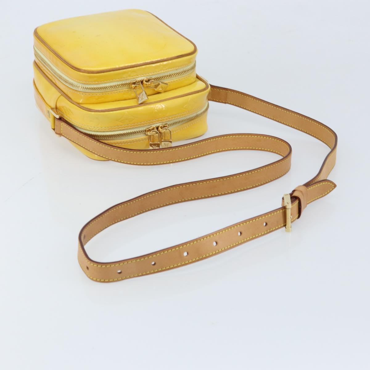 LOUIS VUITTON Monogram Vernis Wooster Bag Lime Yellow M91075 LV Auth ep13543
