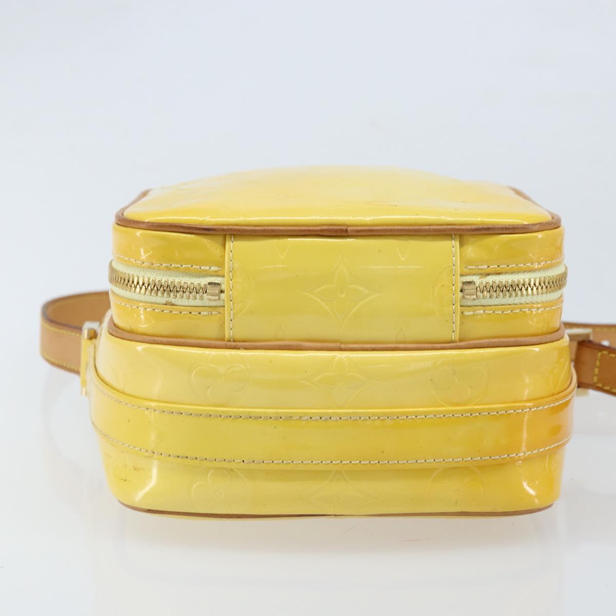 LOUIS VUITTON Monogram Vernis Wooster Bag Lime Yellow M91075 LV Auth ep13543