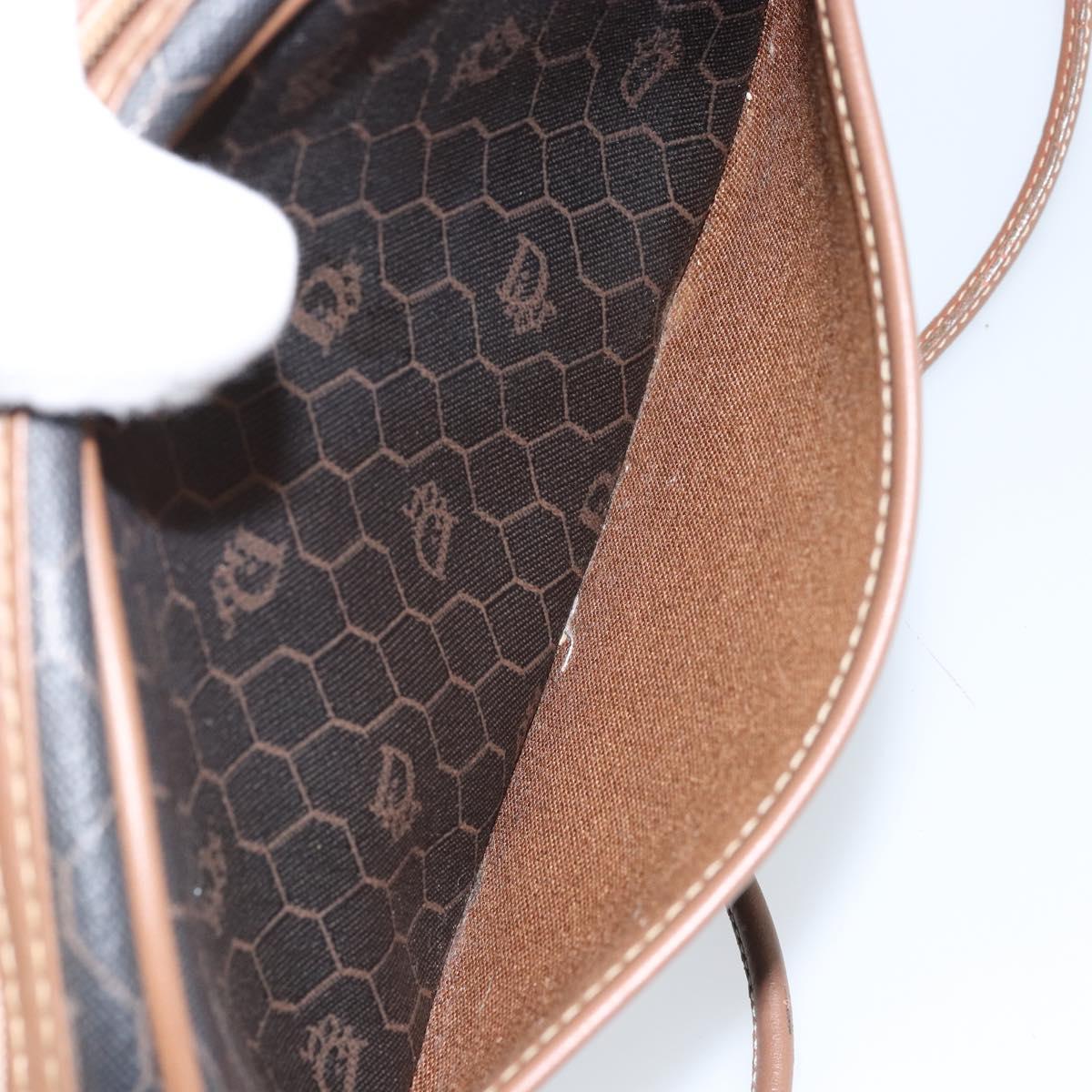 Christian Dior Honeycomb Canvas Shoulder Bag PVC Black Auth ep13545