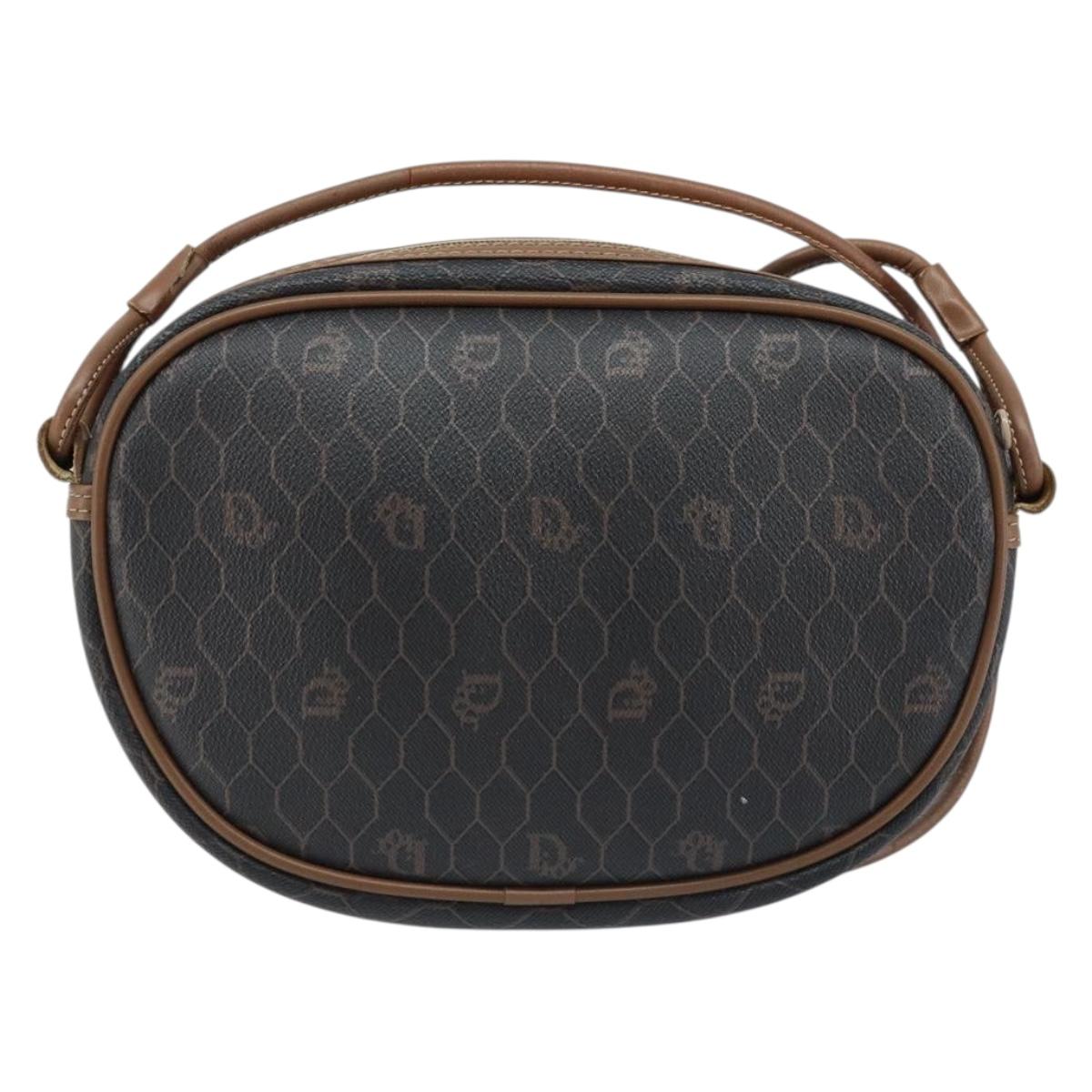 Christian Dior Honeycomb Canvas Shoulder Bag PVC Black Auth ep13545