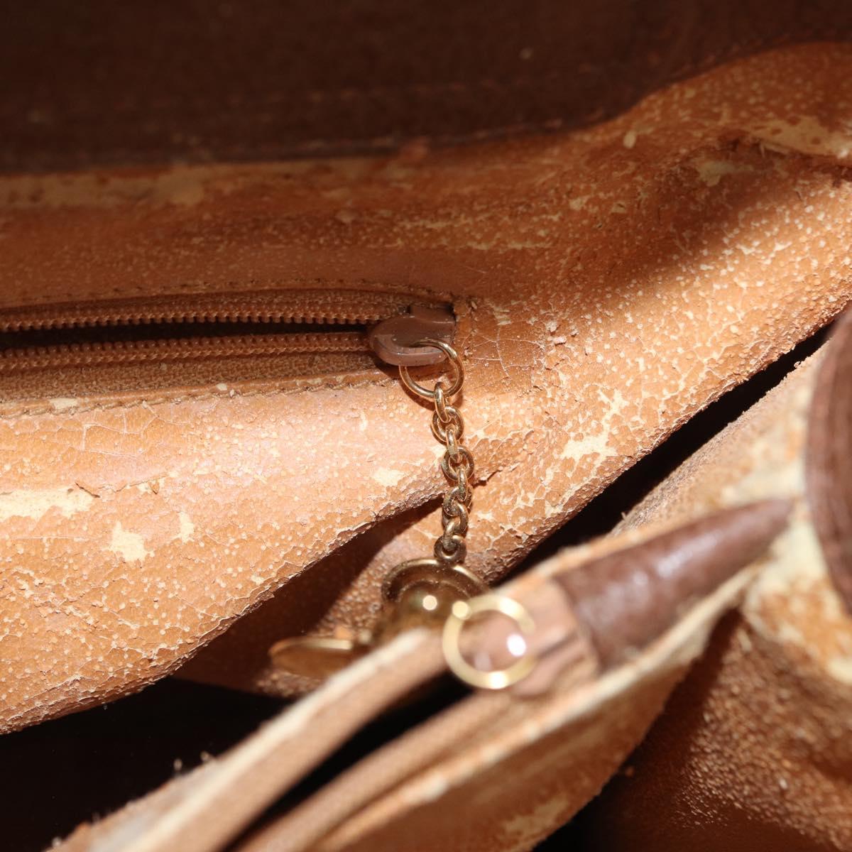 GUCCI Bamboo Hand Bag Suede Brown Gold 002 1095 0260 Auth ep13552