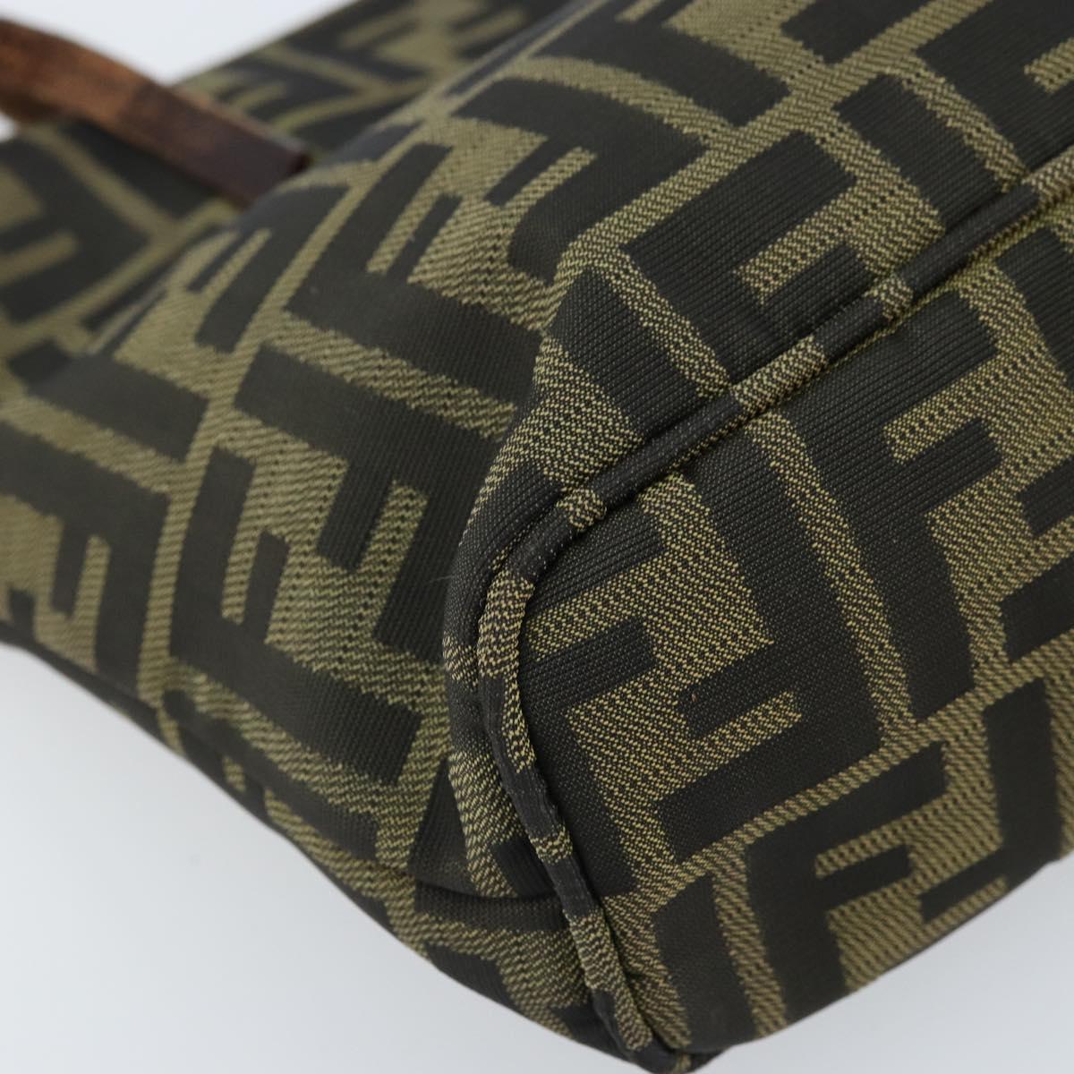 FENDI Zucca Canvas Tote Bag Brown Black Auth ep13557
