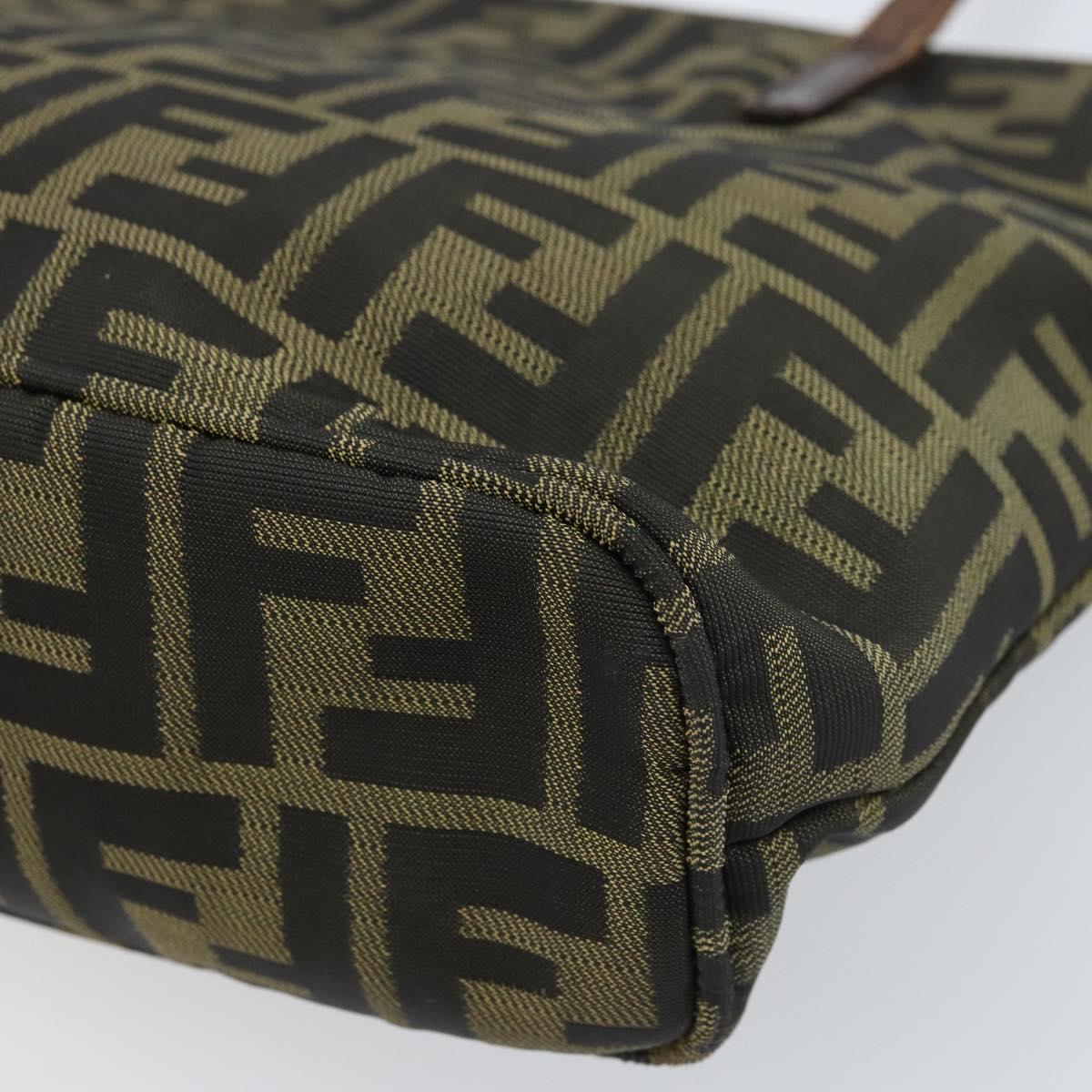 FENDI Zucca Canvas Tote Bag Brown Black Auth ep13557