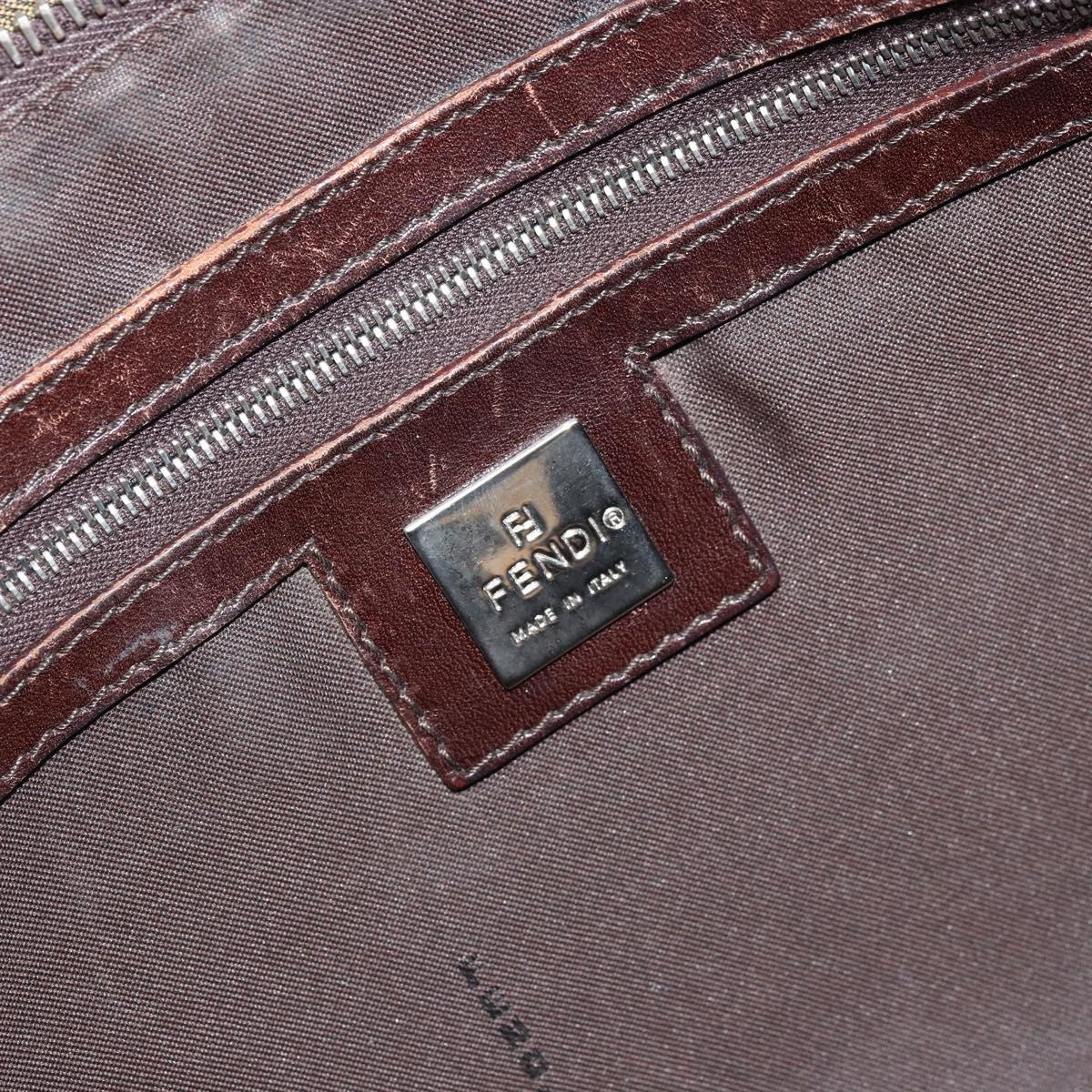 FENDI Zucca Canvas Tote Bag Brown Black Auth ep13557