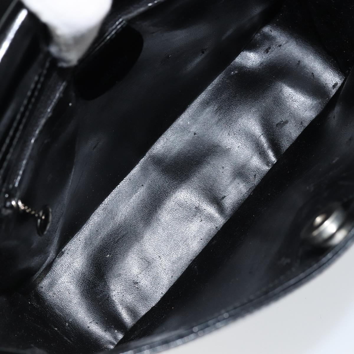 GUCCI Shoulder Bag Patent leather Black Silver 000 1186 0506 Auth ep13558