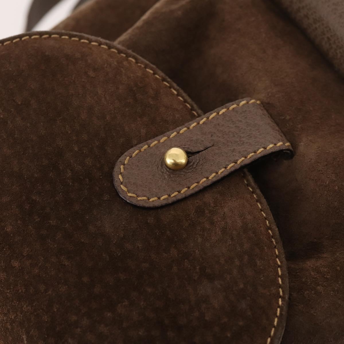 GUCCI Bamboo Backpack Suede Brown Gold 003 2058 0030 Auth ep13565