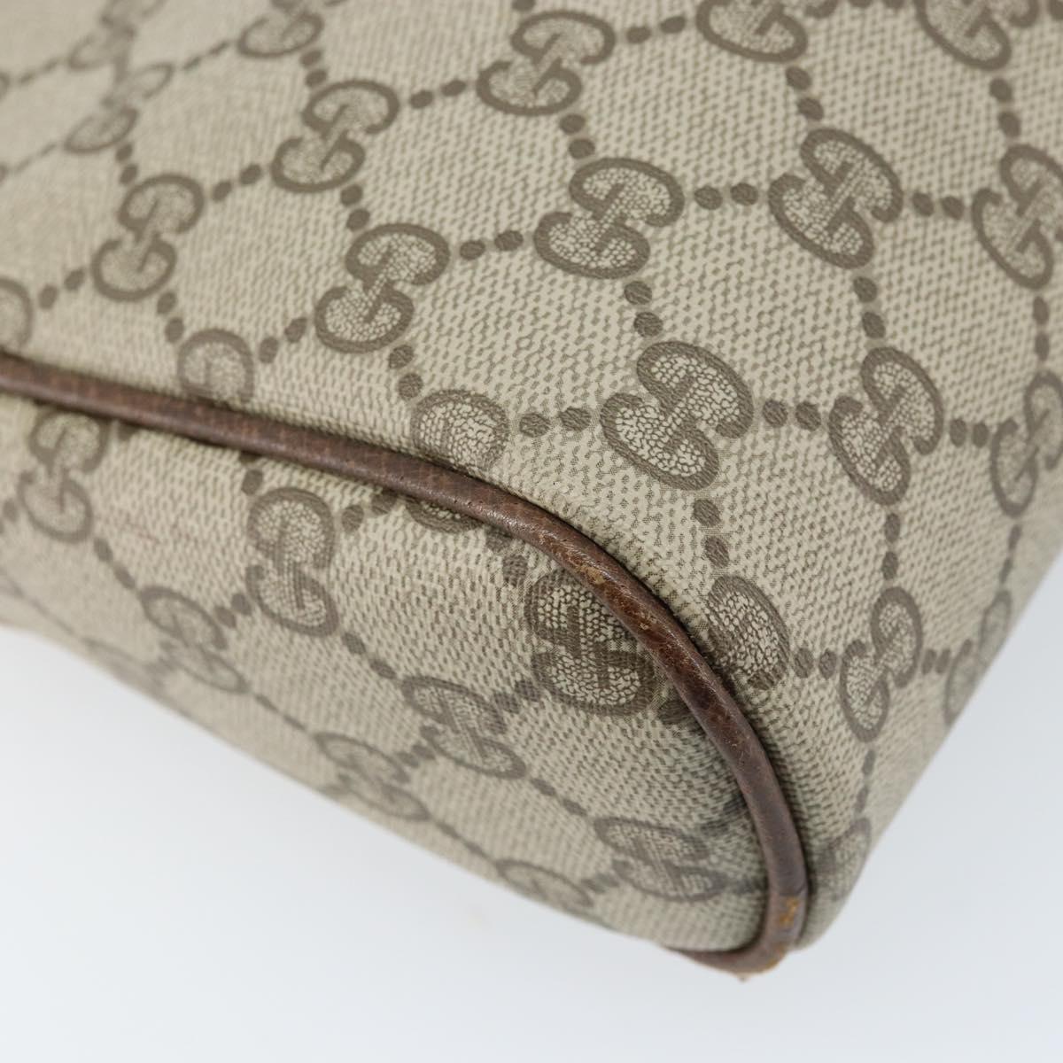 GUCCI GG Supreme Web Sherry Line Clutch Bag PVC Beige Gold Red Auth ep13569