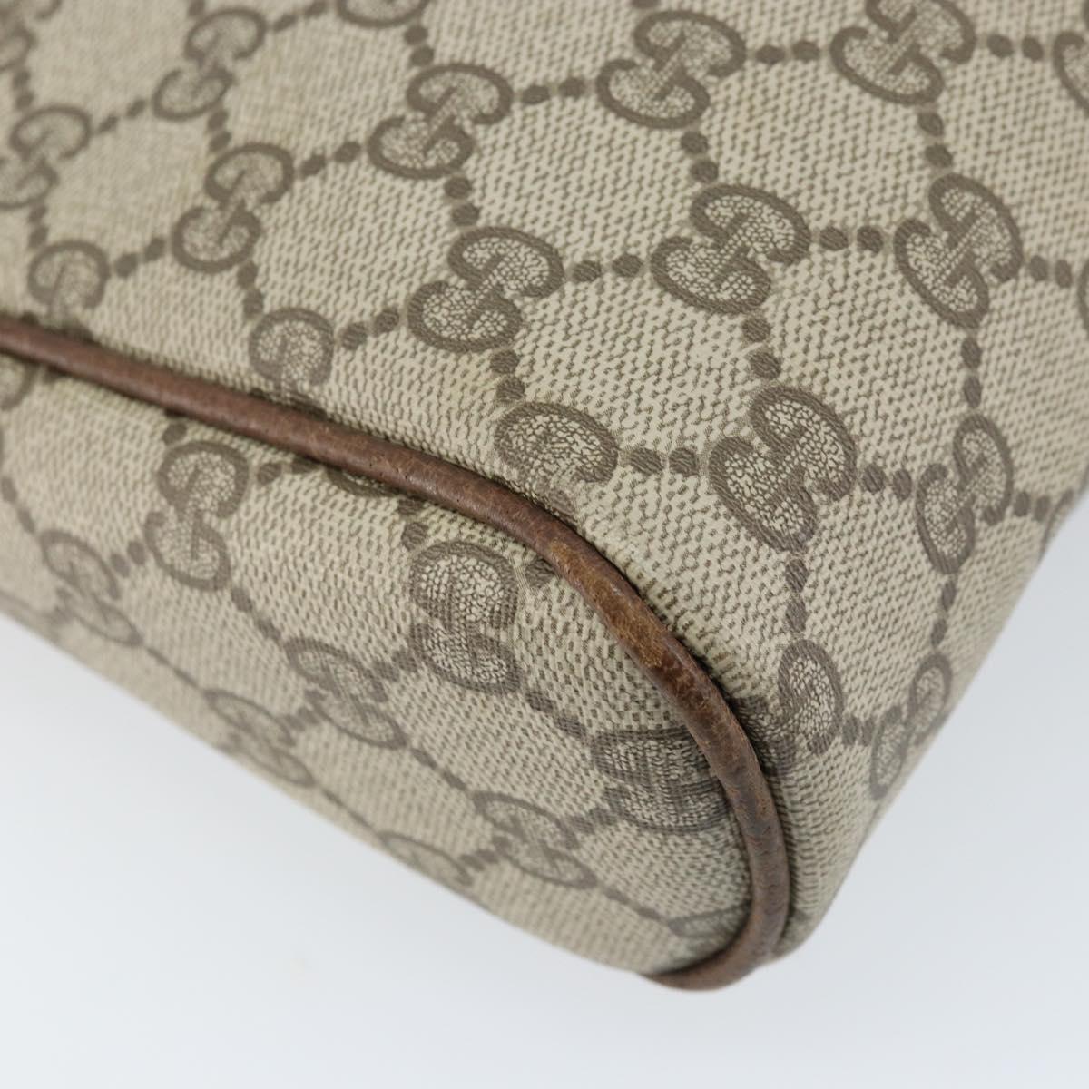 GUCCI GG Supreme Web Sherry Line Clutch Bag PVC Beige Gold Red Auth ep13569