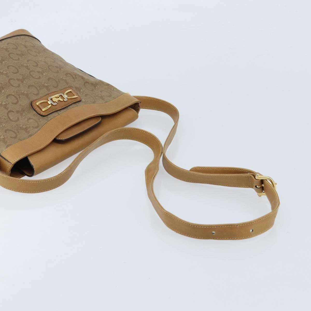 CELINE C Sulky Shoulder Bag PVC Beige Gold Auth ep13573