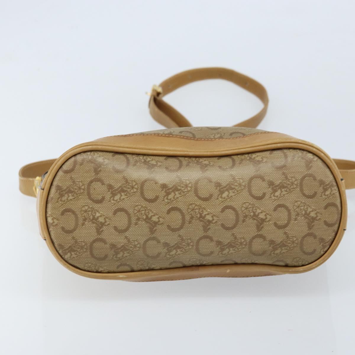 CELINE C Sulky Shoulder Bag PVC Beige Gold Auth ep13573