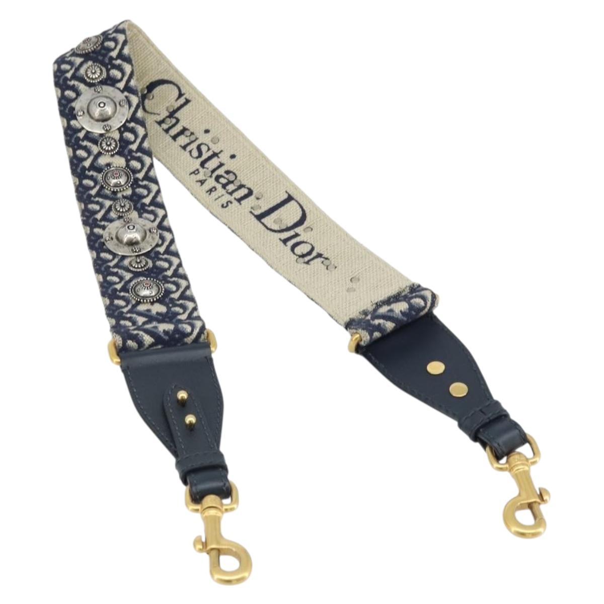 Christian Dior Trotter Canvas Shoulder Strap 36.6"" Navy Auth ep13575