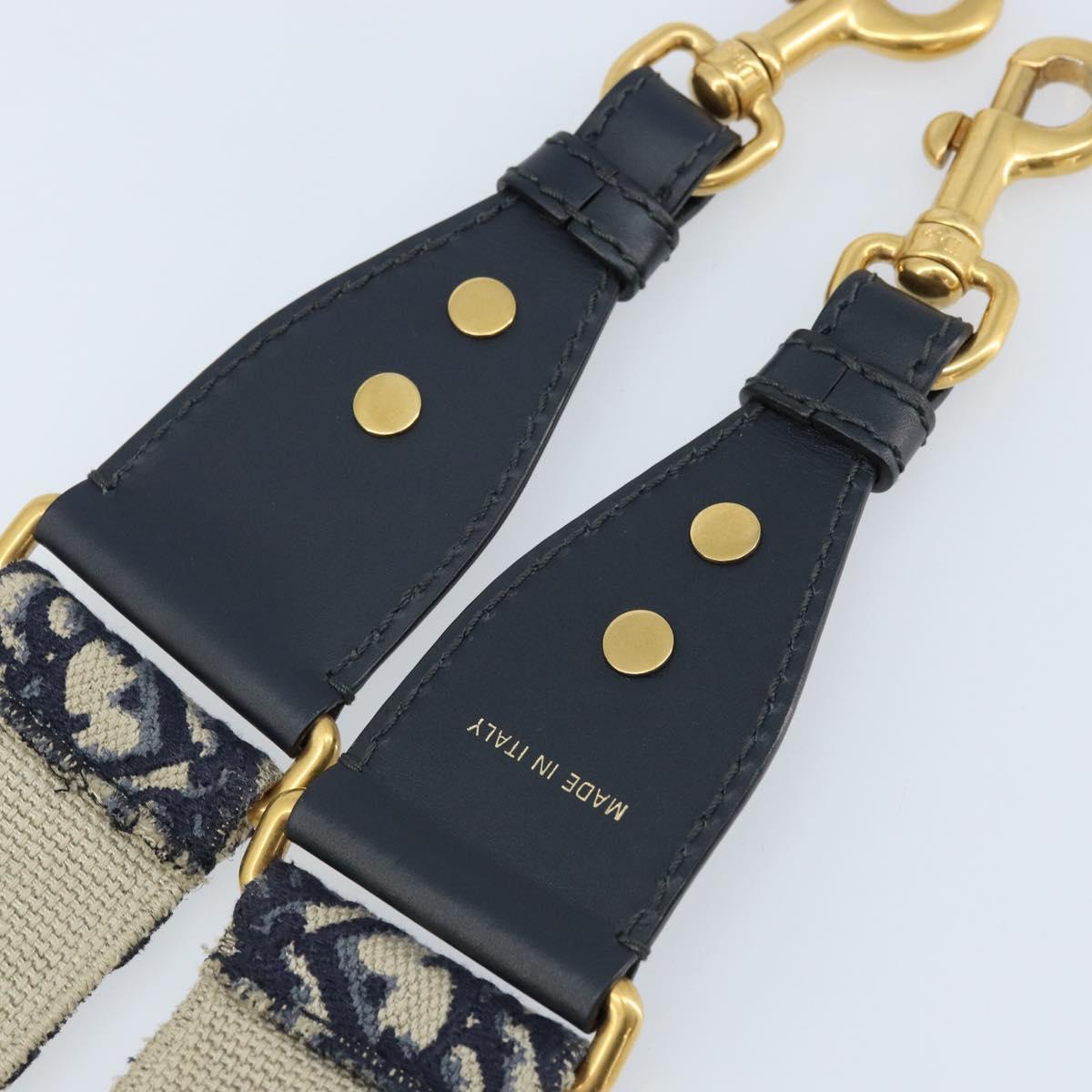 Christian Dior Trotter Canvas Shoulder Strap 36.6"" Navy Auth ep13575