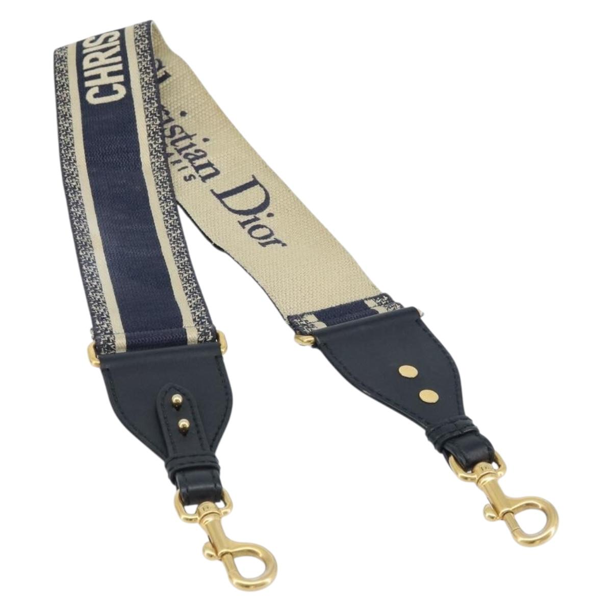 Christian Dior Shoulder Strap Canvas 36.6"" Navy Auth ep13576