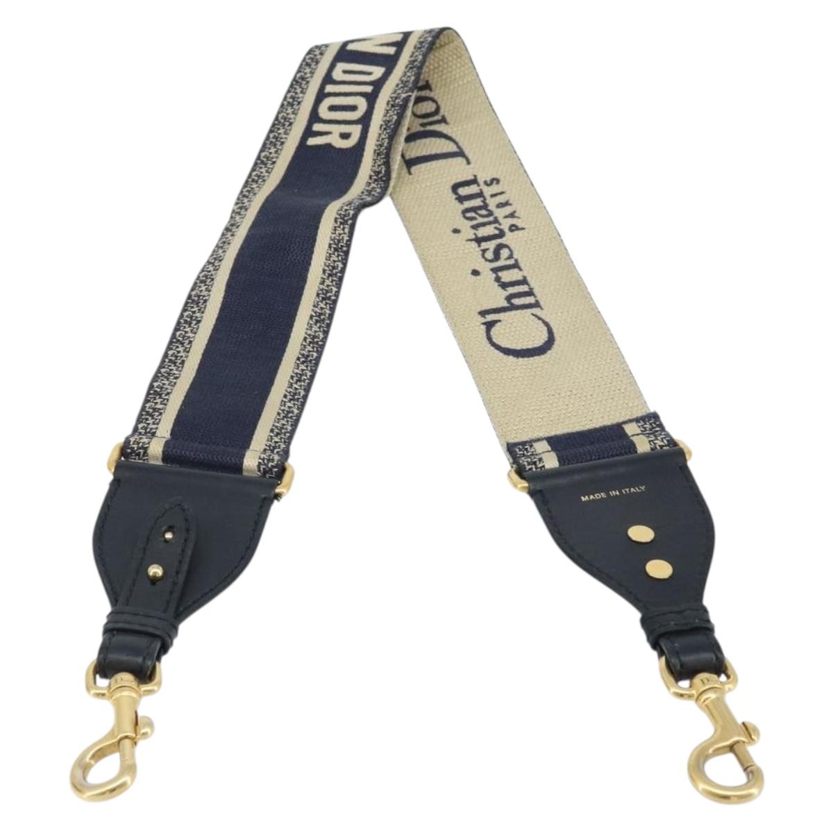 Christian Dior Shoulder Strap Canvas 36.6"" Navy Auth ep13576