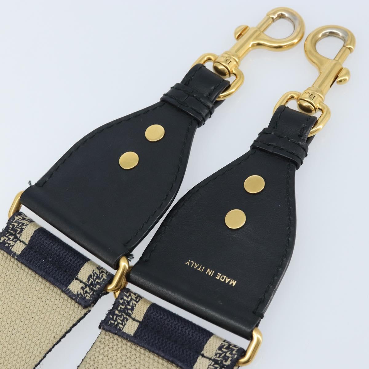 Christian Dior Shoulder Strap Canvas 36.6"" Navy Auth ep13576