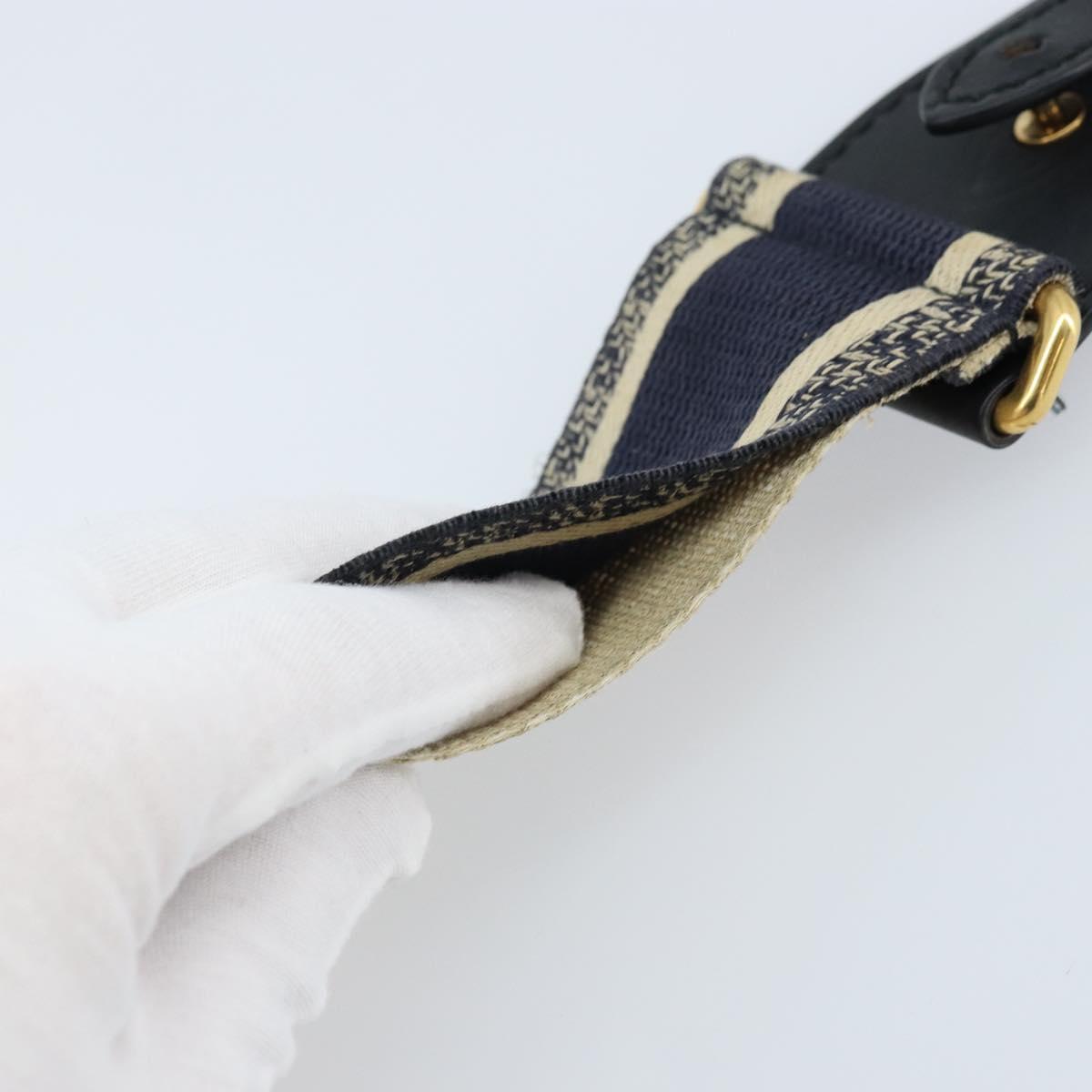 Christian Dior Shoulder Strap Canvas 36.6"" Navy Auth ep13576