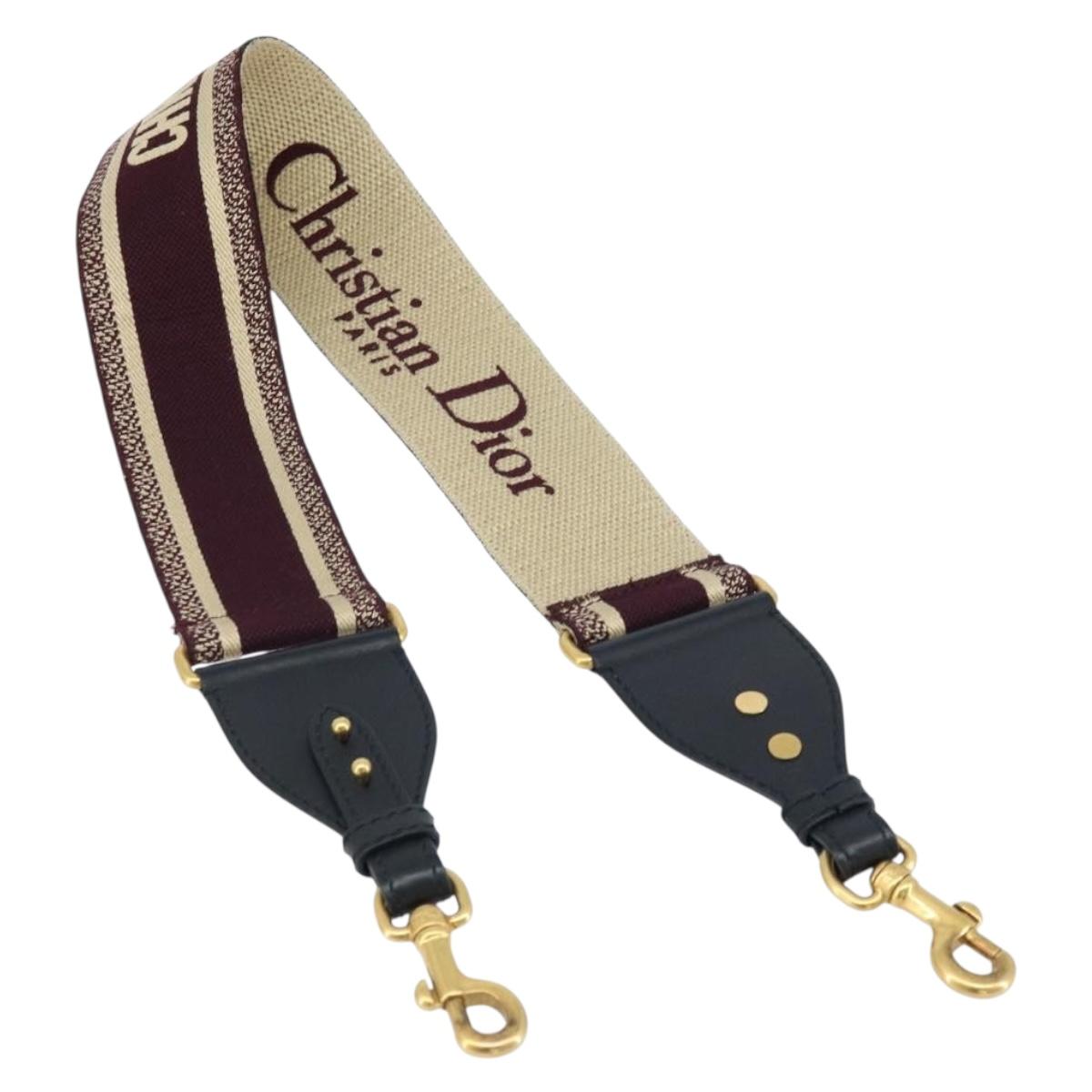 Christian Dior Shoulder Strap Canvas 36.6"" Bordeaux Auth ep13578