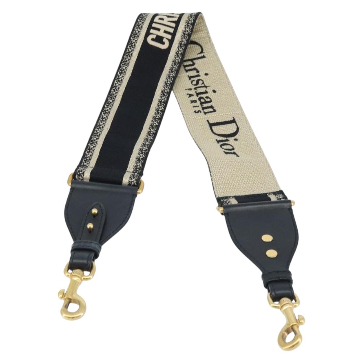 Christian Dior Shoulder Strap Canvas 36.6"" Navy Auth ep13580