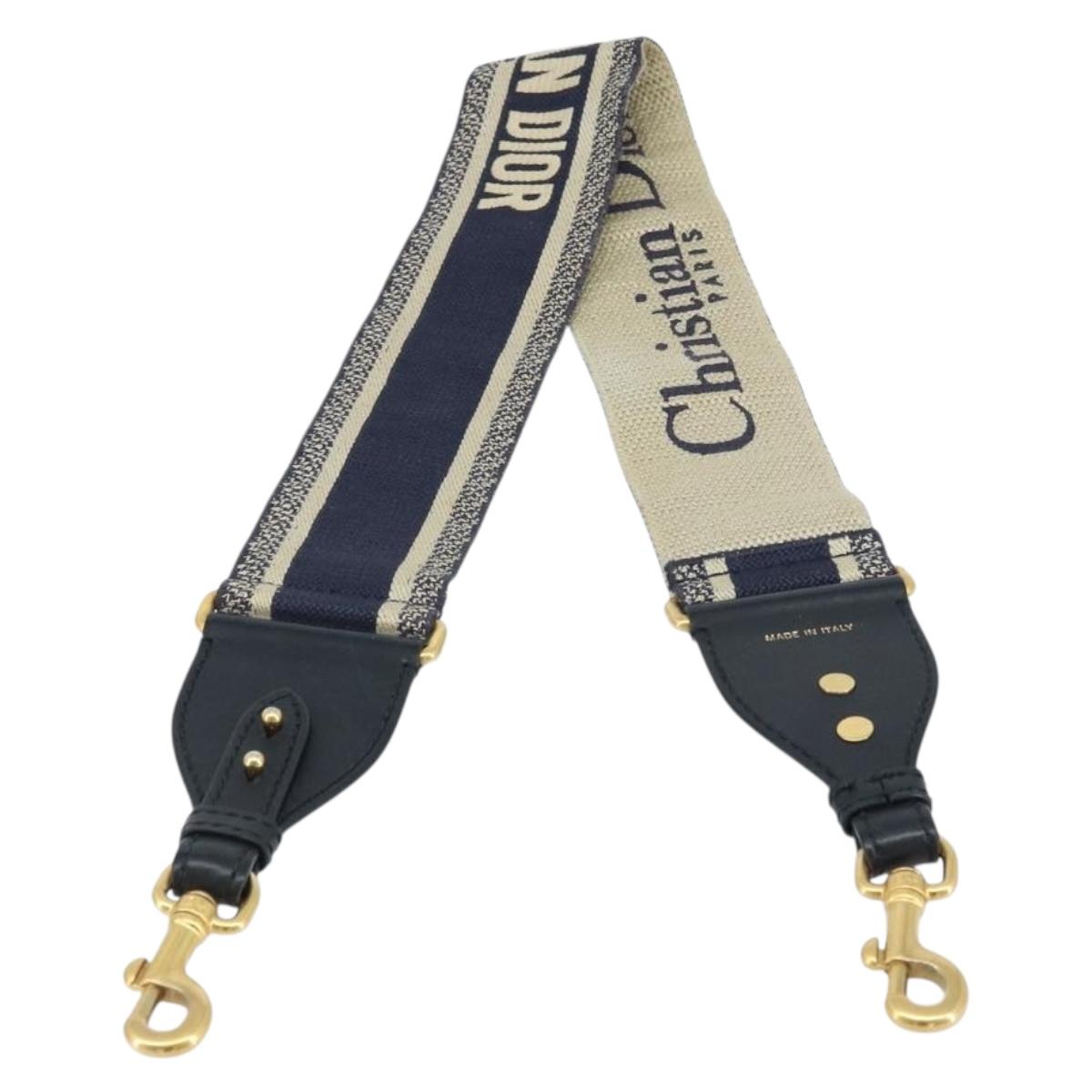 Christian Dior Shoulder Strap Canvas 36.6"" Navy Auth ep13581