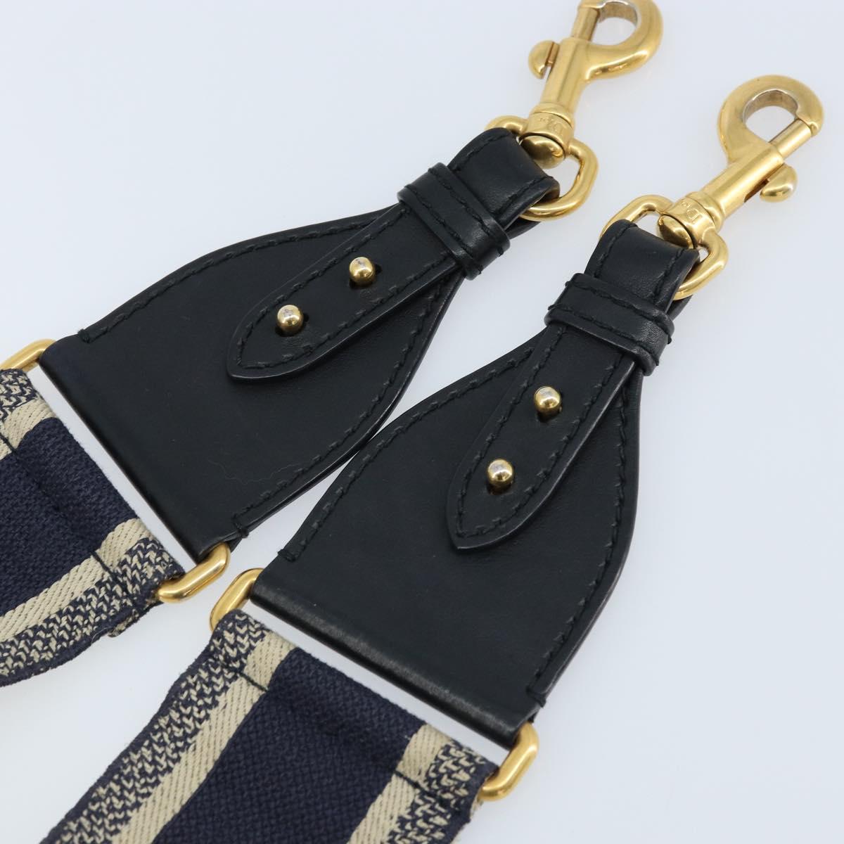 Christian Dior Shoulder Strap Canvas 36.6"" Navy Auth ep13581