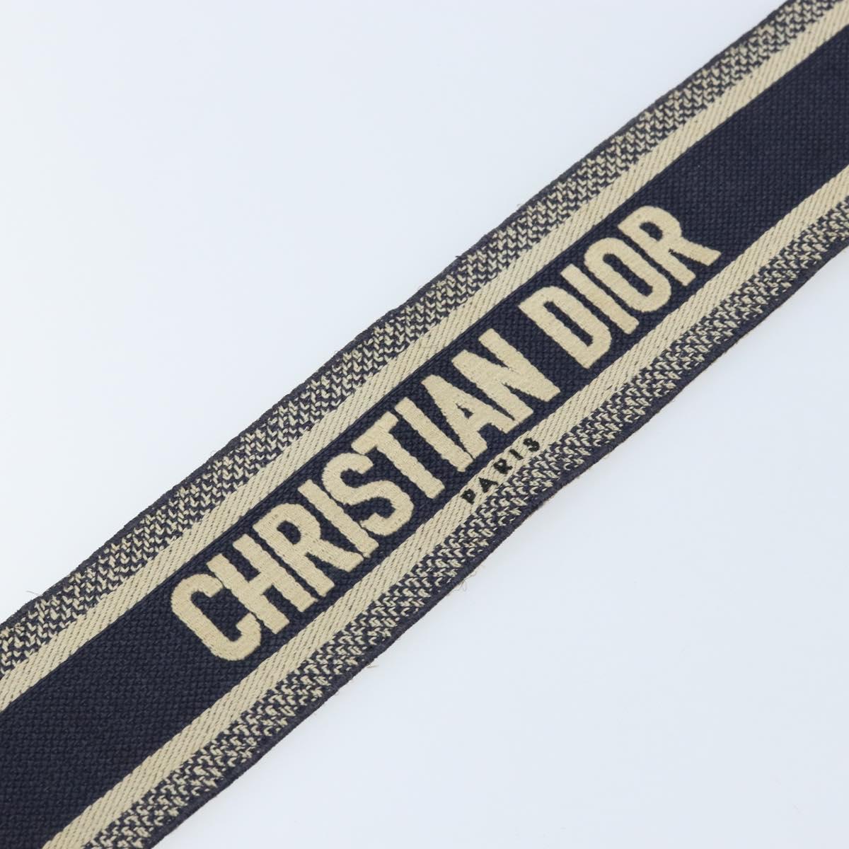 Christian Dior Shoulder Strap Canvas 36.6"" Navy Auth ep13581