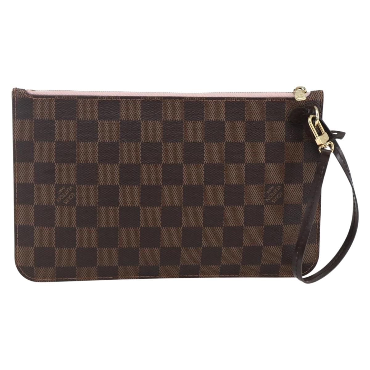 LOUIS VUITTON Damier Ebene Neverfull MM Pouch LV Auth ep13583
