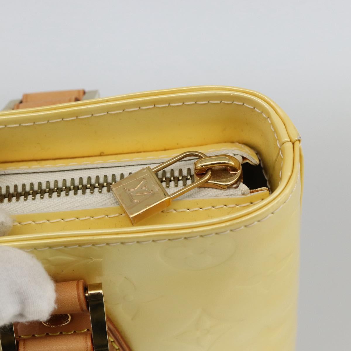 LOUIS VUITTON Monogram Vernis Houston Hand Bag Perle M91342 LV Auth ep13590
