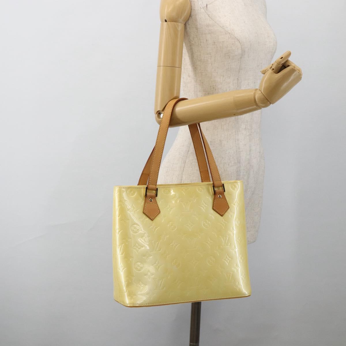 LOUIS VUITTON Monogram Vernis Houston Hand Bag Perle M91342 LV Auth ep13590