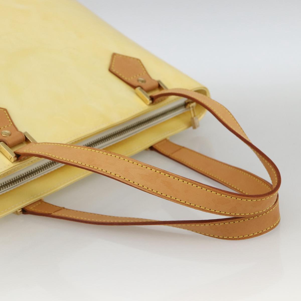 LOUIS VUITTON Monogram Vernis Houston Hand Bag Perle M91342 LV Auth ep13590