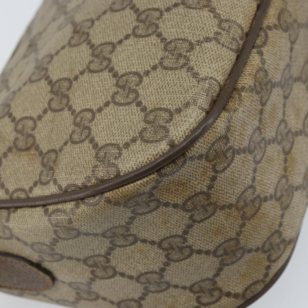 GUCCI GG Supreme Web Sherry Line Bag PVC Beige Gold 89 02 077 Auth ep13593