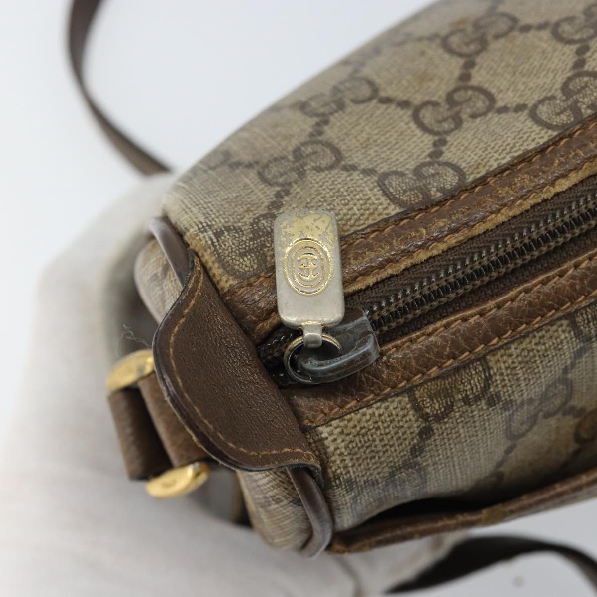 GUCCI GG Supreme Web Sherry Line Bag PVC Beige Gold 89 02 077 Auth ep13593
