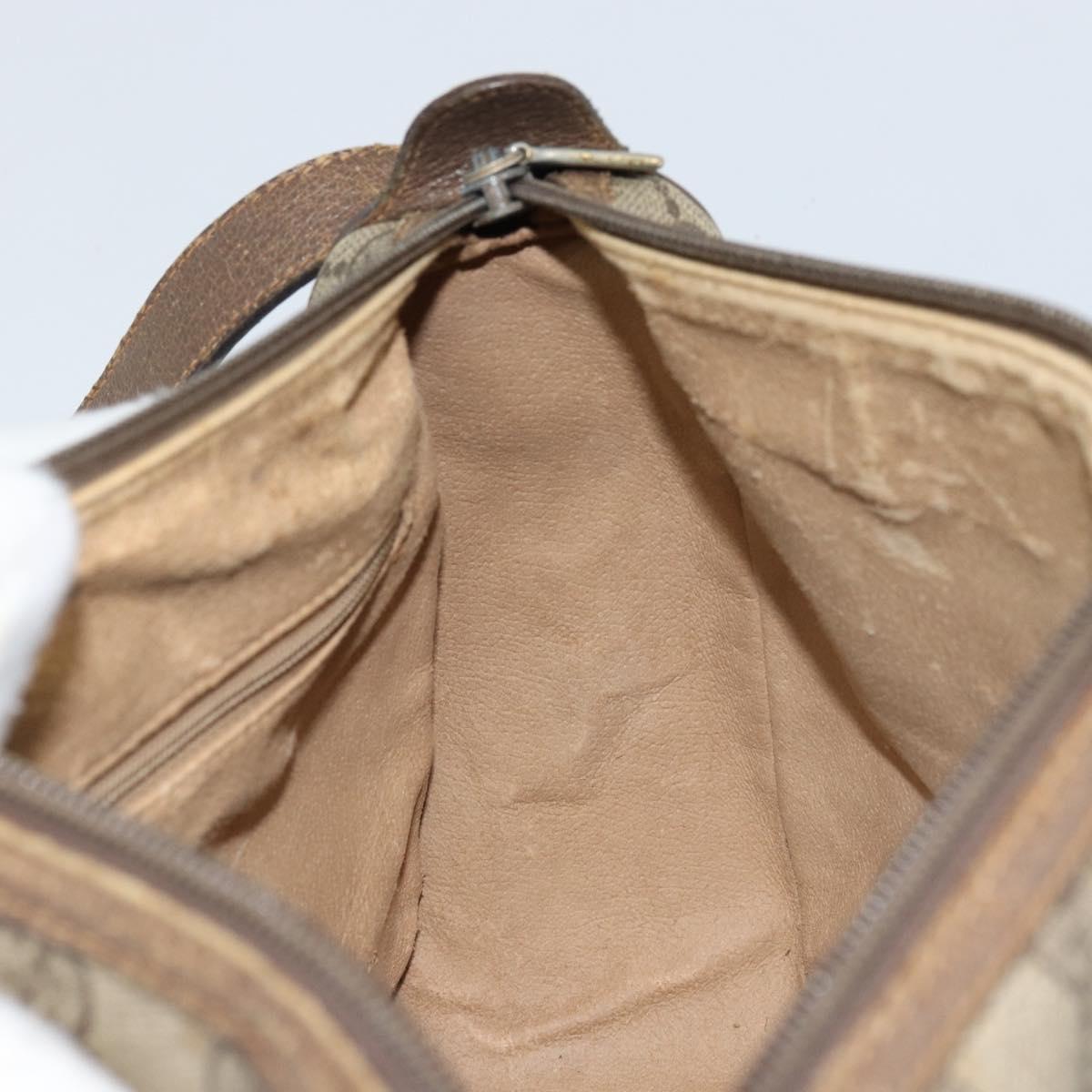 GUCCI GG Supreme Web Sherry Line Bag PVC Beige Gold 89 02 077 Auth ep13593