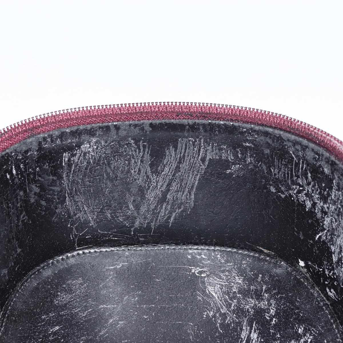 GUCCI Hand Bag Patent leather Brown Silver Auth ep13600