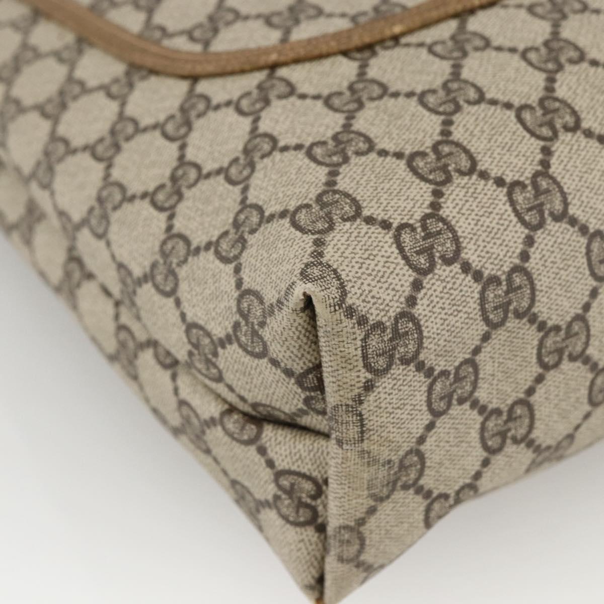 GUCCI GG Supreme Web Sherry Line Tote Bag PVC Beige Auth ep13605
