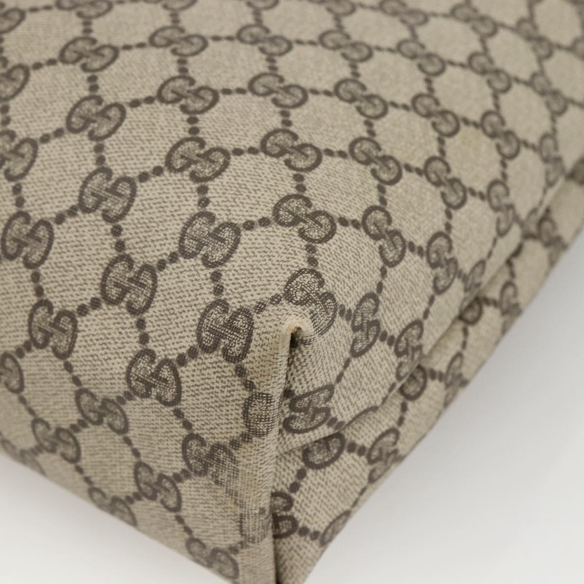 GUCCI GG Supreme Web Sherry Line Tote Bag PVC Beige Auth ep13605