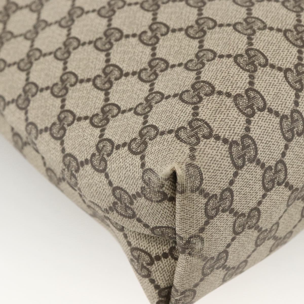 GUCCI GG Supreme Web Sherry Line Tote Bag PVC Beige Auth ep13605