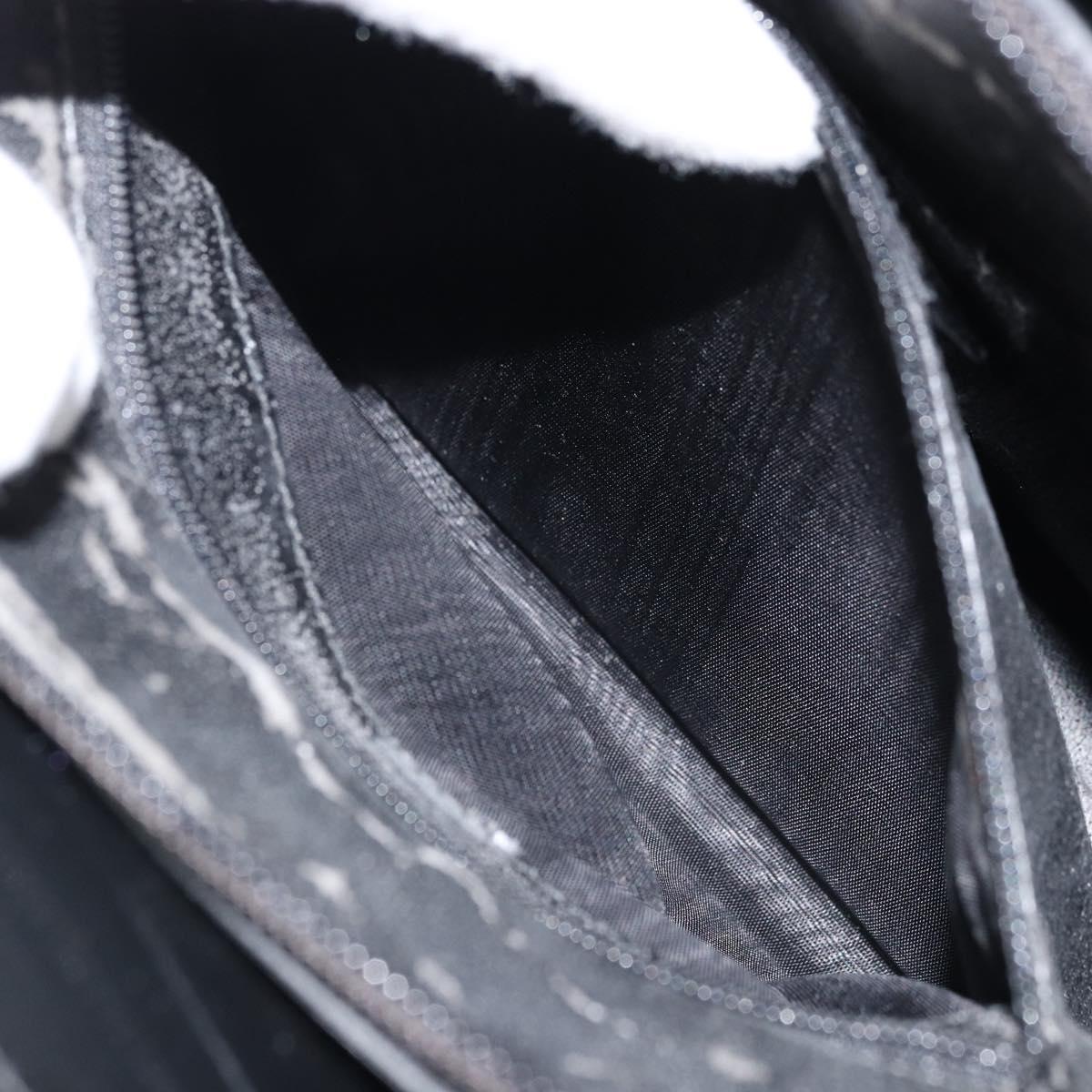 GUCCI Tote Bag Patent leather Black Silver Auth ep13611
