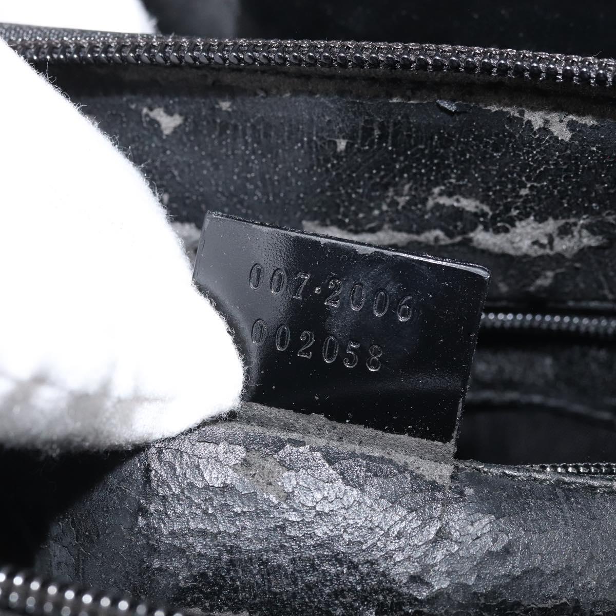 GUCCI Tote Bag Patent leather Black Silver Auth ep13611