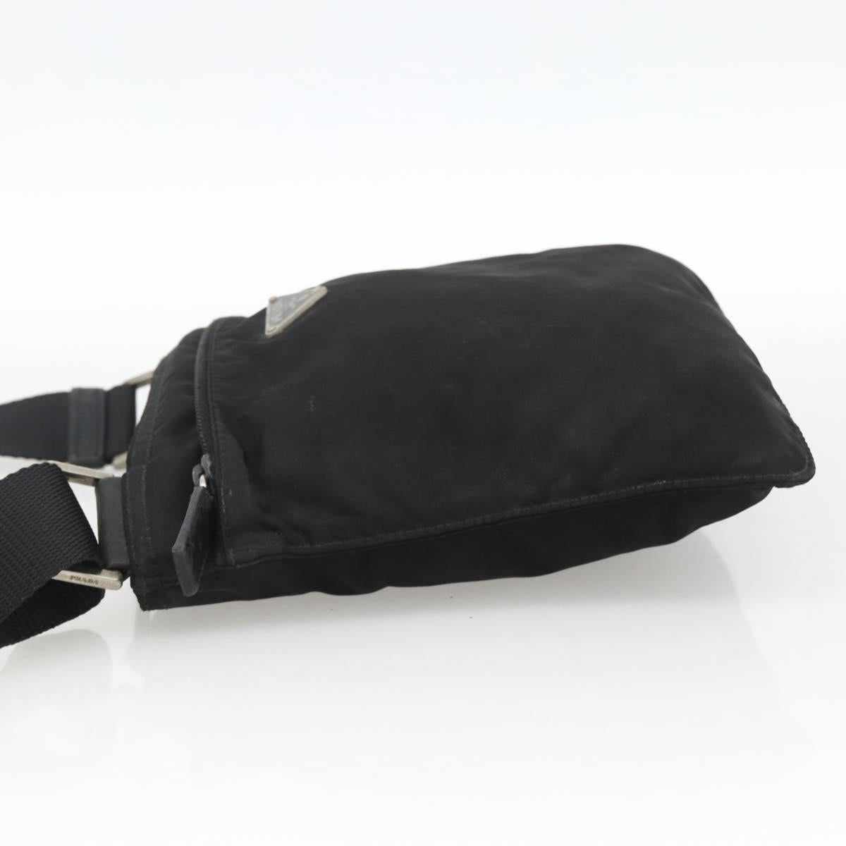 PRADA Shoulder Bag Nylon Black Silver Auth ep13614