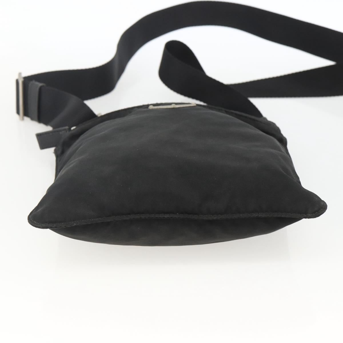 PRADA Shoulder Bag Nylon Black Silver Auth ep13614