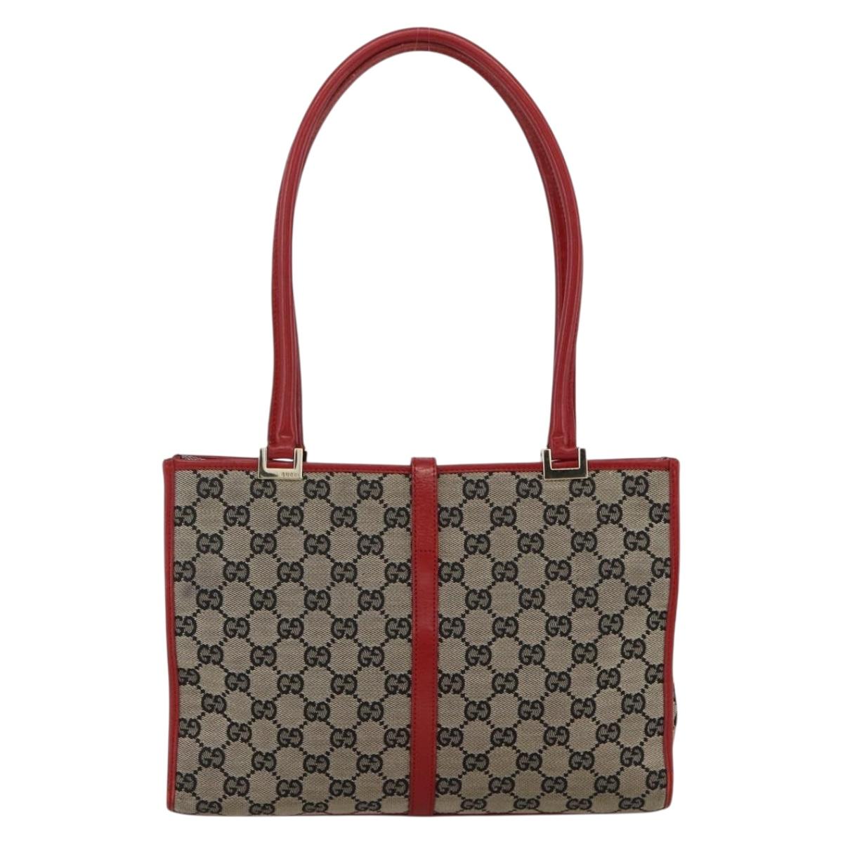 GUCCI GG Canvas Jackie Hand Bag Gold Navy 002 1073 3444 Auth ep13616